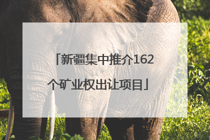 新疆集中推介162个矿业权出让项目