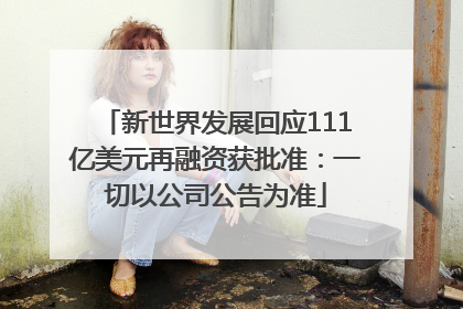 新世界发展回应111亿美元再融资获批准：一切以公司公告为准