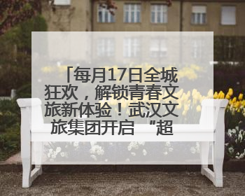 每月17日全城狂欢，解锁青春文旅新体验！武汉文旅集团开启 “超级文旅日”