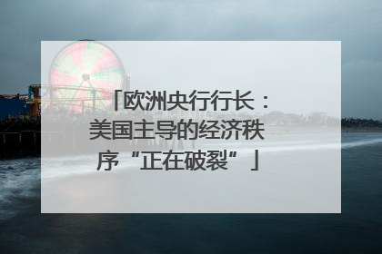 欧洲央行行长：美国主导的经济秩序“正在破裂”