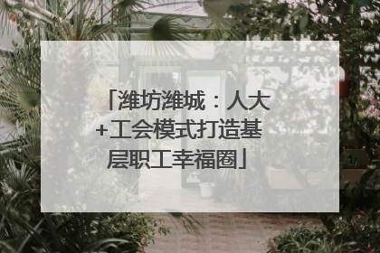 潍坊潍城：人大+工会模式打造基层职工幸福圈