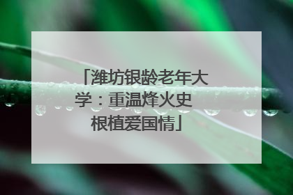 潍坊银龄老年大学：重温烽火史 根植爱国情