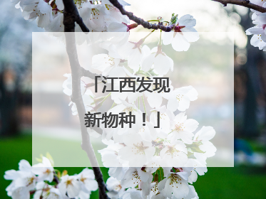 江西发现新物种！
