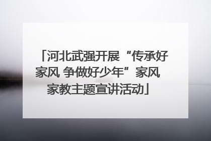 河北武强开展“传承好家风 争做好少年”家风家教主题宣讲活动