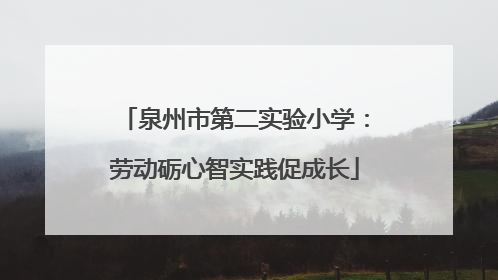 泉州市第二实验小学：劳动砺心智实践促成长