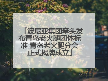 波尼亚集团牵头发布青岛老火腿团体标准 青岛老火腿分会正式揭牌成立
