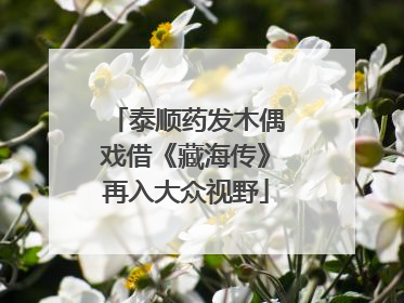 泰顺药发木偶戏借《藏海传》再入大众视野