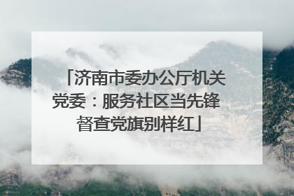 济南市委办公厅机关党委：服务社区当先锋 督查党旗别样红