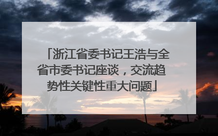 浙江省委书记王浩与全省市委书记座谈，交流趋势性关键性重大问题