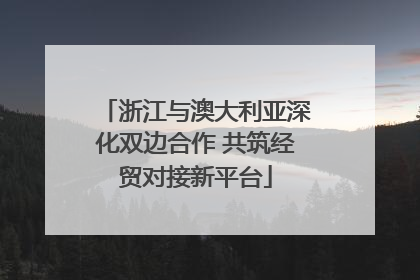浙江与澳大利亚深化双边合作 共筑经贸对接新平台