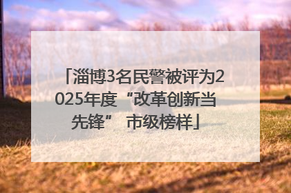淄博3名民警被评为2025年度“改革创新当先锋” 市级榜样