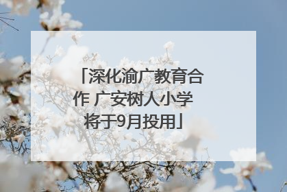 深化渝广教育合作 广安树人小学将于9月投用
