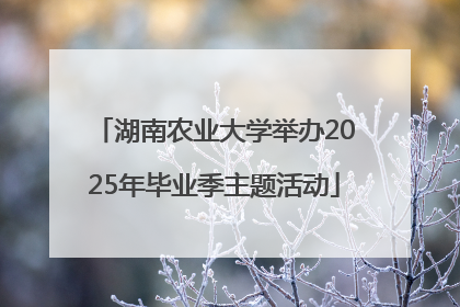 湖南农业大学举办2025年毕业季主题活动