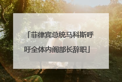 菲律宾总统马科斯呼吁全体内阁部长辞职