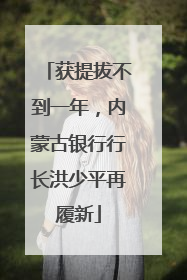 获提拔不到一年，内蒙古银行行长洪少平再履新