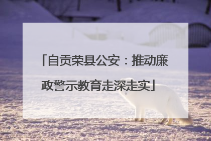 自贡荣县公安：推动廉政警示教育走深走实