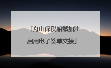 舟山保税船燃加注启用电子签单交接