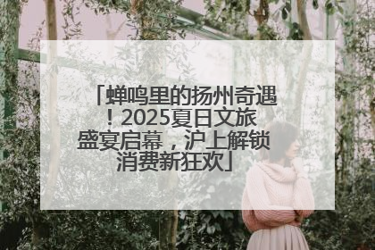蝉鸣里的扬州奇遇！2025夏日文旅盛宴启幕，沪上解锁消费新狂欢