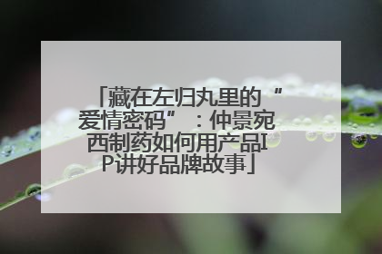 藏在左归丸里的“爱情密码”：仲景宛西制药如何用产品IP讲好品牌故事