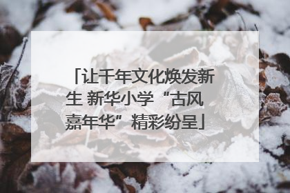 让千年文化焕发新生 新华小学“古风嘉年华”精彩纷呈