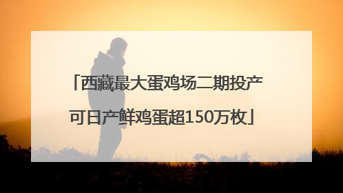 西藏最大蛋鸡场二期投产 可日产鲜鸡蛋超150万枚