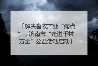 解决畜牧产业“痛点”，济南市“走进千村万企”公益活动启动