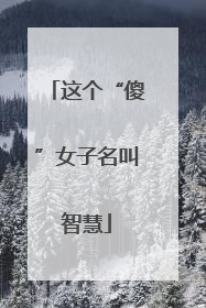 这个“傻”女子名叫智慧