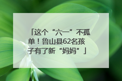 这个“六一”不孤单！鲁山县62名孩子有了新“妈妈”
