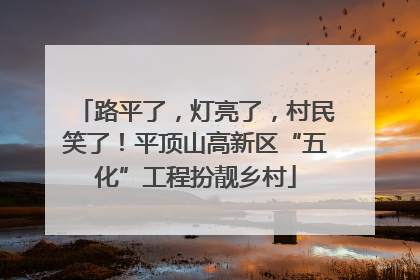 路平了，灯亮了，村民笑了！平顶山高新区“五化”工程扮靓乡村