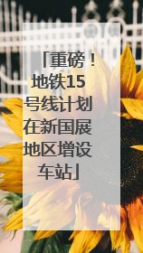 重磅！地铁15号线计划在新国展地区增设车站
