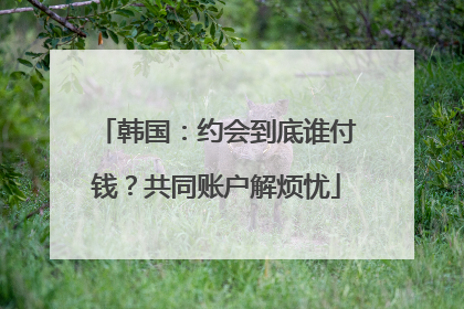 韩国：约会到底谁付钱？共同账户解烦忧