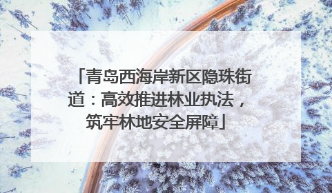 青岛西海岸新区隐珠街道：高效推进林业执法，筑牢林地安全屏障
