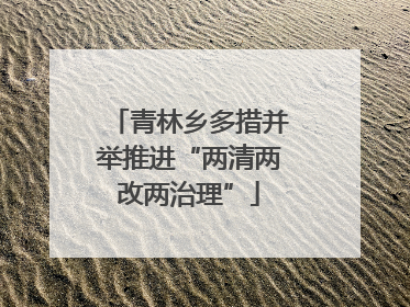 青林乡多措并举推进“两清两改两治理”