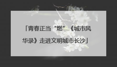 青春正当“燃”《城市风华录》走进文明城市长沙
