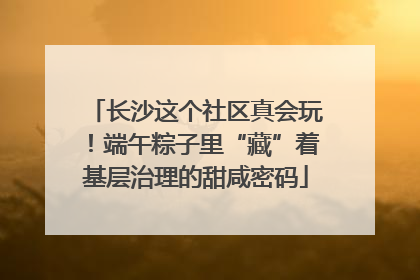 长沙这个社区真会玩！端午粽子里“藏”着基层治理的甜咸密码