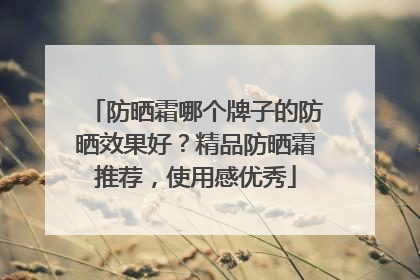 防晒霜哪个牌子的防晒效果好？精品防晒霜推荐，使用感优秀