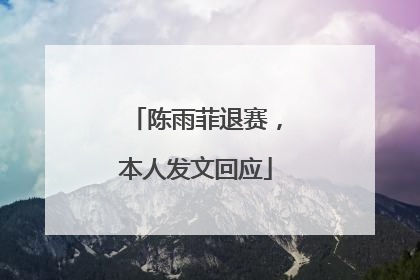 陈雨菲退赛，本人发文回应