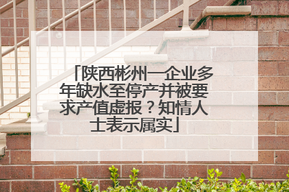陕西彬州一企业多年缺水至停产并被要求产值虚报？知情人士表示属实
