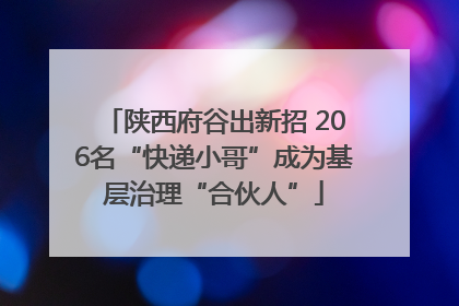 陕西府谷出新招 206名“快递小哥”成为基层治理“合伙人”