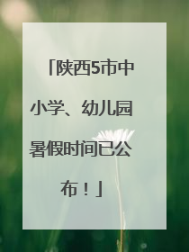 陕西5市中小学、幼儿园暑假时间已公布！
