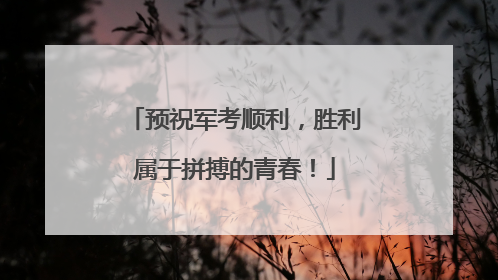 预祝军考顺利，胜利属于拼搏的青春！