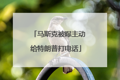 马斯克被曝主动给特朗普打电话