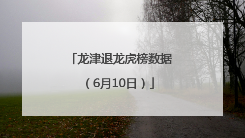 龙津退龙虎榜数据（6月10日）