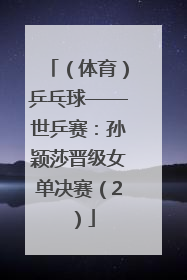 （体育）乒乓球——世乒赛：孙颖莎晋级女单决赛（2）
