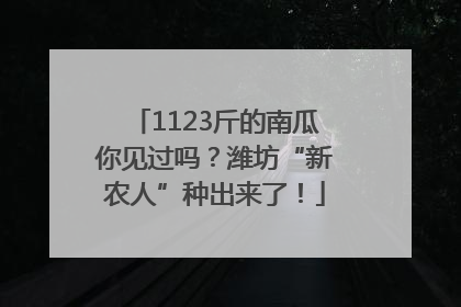 1123斤的南瓜你见过吗？潍坊“新农人”种出来了！
