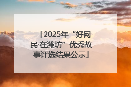 2025年“好网民·在潍坊”优秀故事评选结果公示