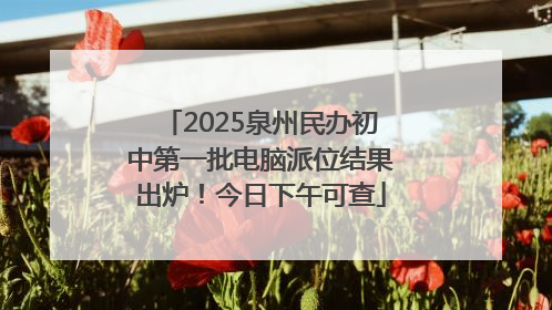 2025泉州民办初中第一批电脑派位结果出炉！今日下午可查