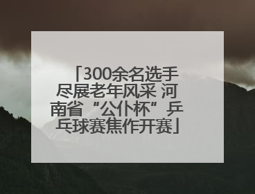 300余名选手尽展老年风采 河南省“公仆杯”乒乓球赛焦作开赛
