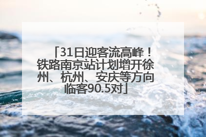 31日迎客流高峰！铁路南京站计划增开徐州、杭州、安庆等方向临客90.5对