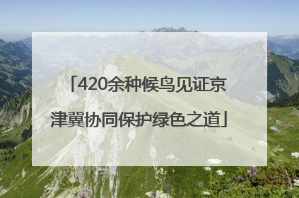 420余种候鸟见证京津冀协同保护绿色之道